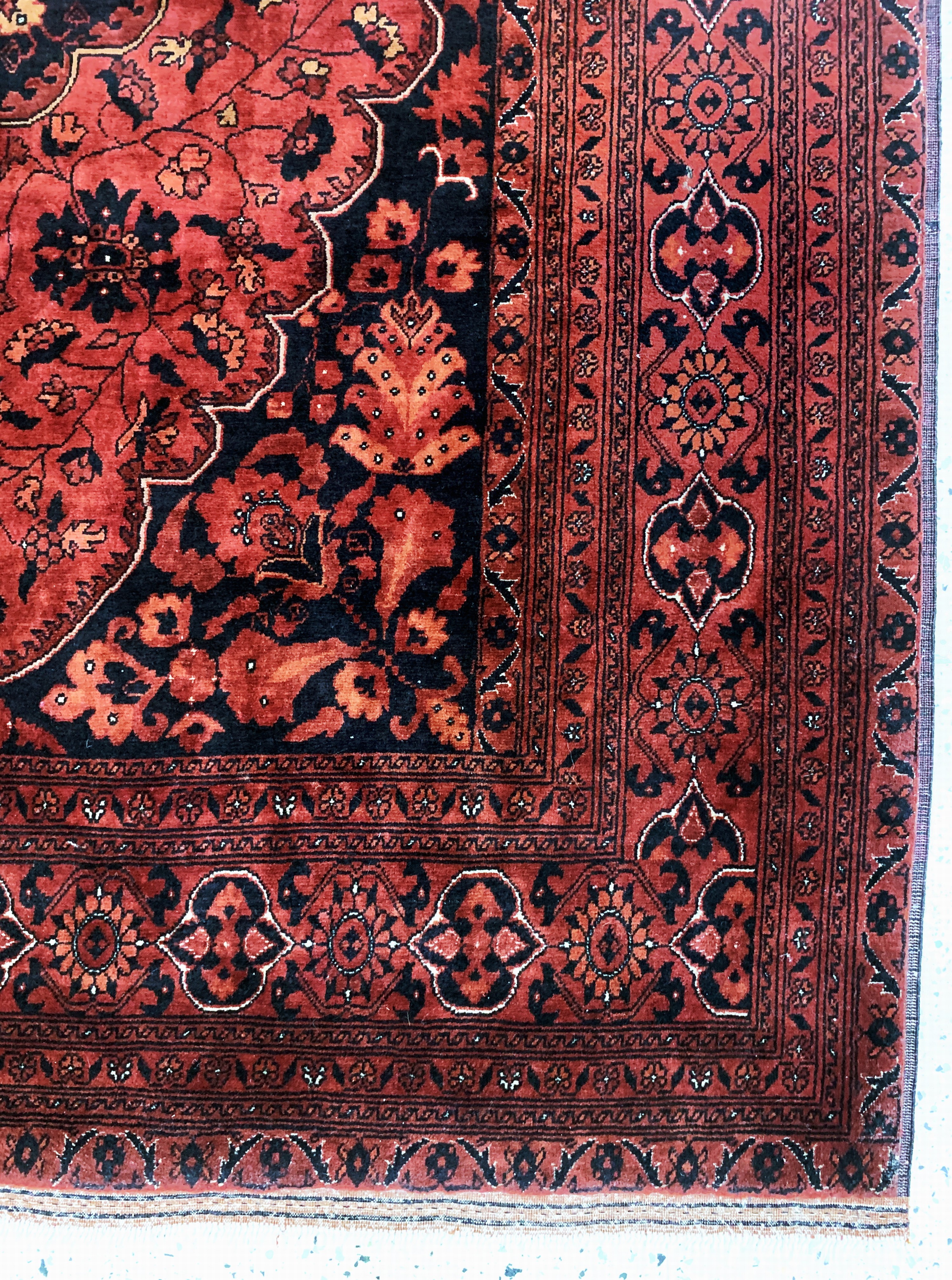 Detail b: Khalmohammadi fein, Afghanistan, Ende 20.Jhd, Korkwolle auf Wolle, ca. 195 x 158 cm,EHZ: 2