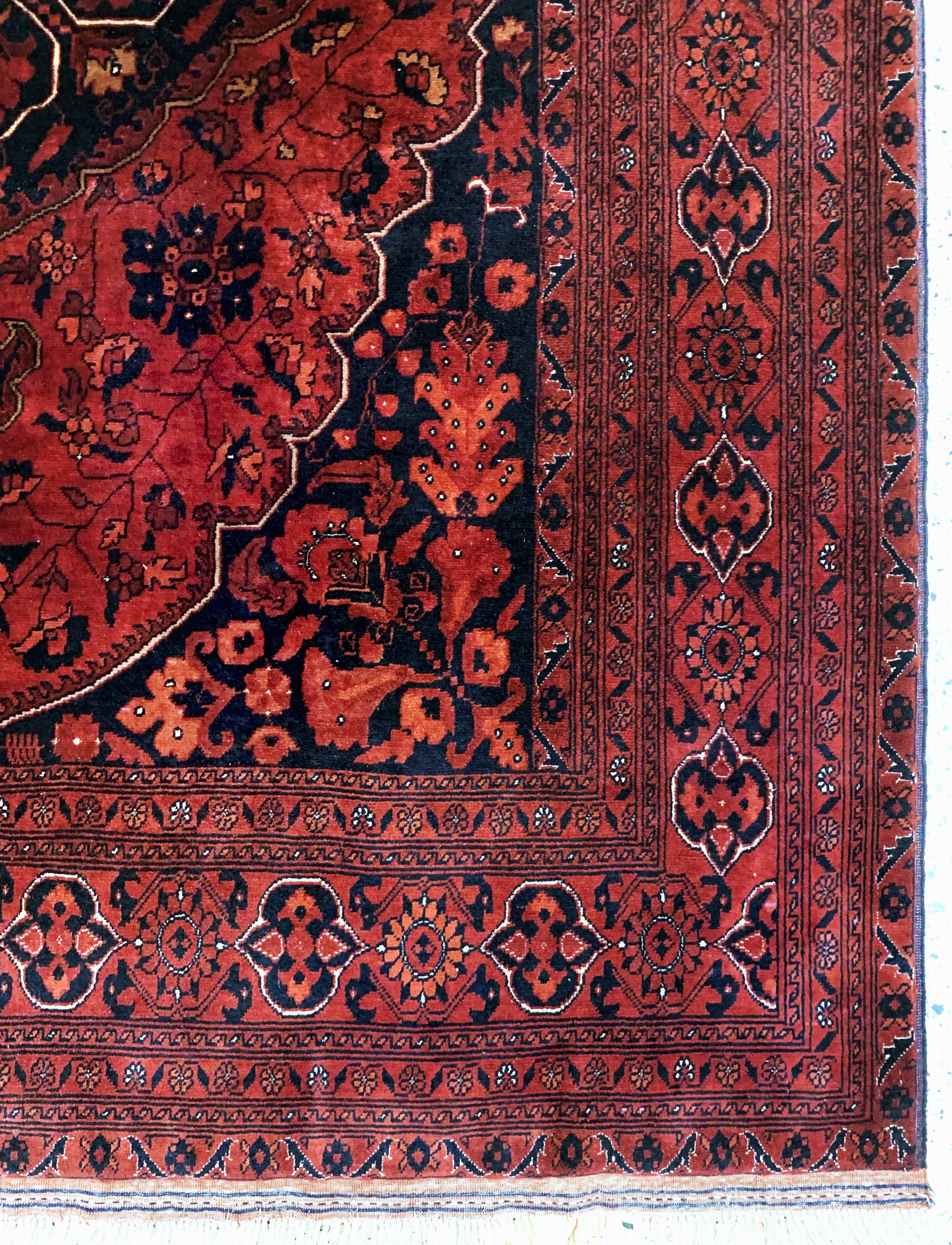 Detail d: Khalmohammadi fein, Afghanistan, Ende 20.Jhd, Korkwolle auf Wolle, ca. 195 x 158 cm,EHZ: 2