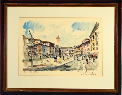 27118641a - Sergio Manfredi, geb. 1932 Turin, 3 aquarellierte Lithographien, alle handsign.:Verona, ...