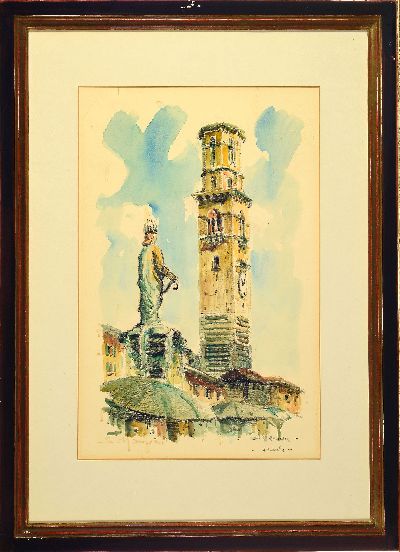 27118641k - Sergio Manfredi, geb. 1932 Turin, 3 aquarellierte Lithographien, alle handsign.:Verona, ...