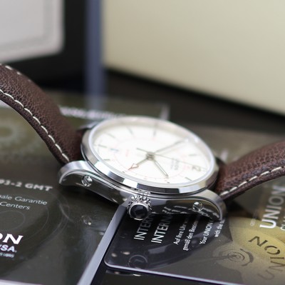 27118675d - UNION GLASHÜTTE Belisar GMT ungetragene Armbanduhr Referenz D009.429.16.267.00, ...