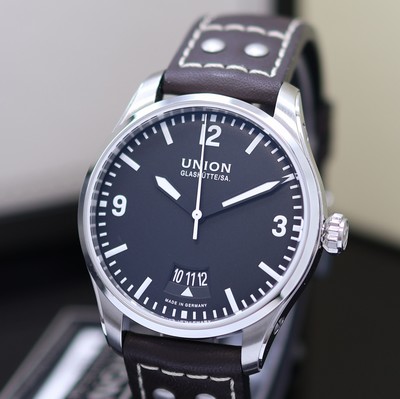 27118682a - UNION GLASHÜTTE Belisar Pilot ungetragene Armbanduhr Referenz D002.607.16.057.00, ...
