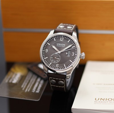 Image UNION GLASHÜTTE Belisar Pilot power reserve indicator unworn wristwatch reference ...