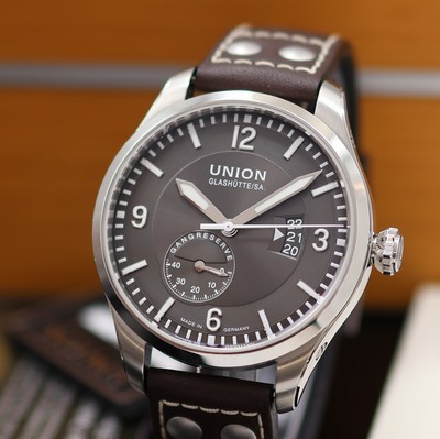 27118692a - UNION GLASHÜTTE Belisar Pilot Gangreserve ungetragene Armbanduhr Referenz ...