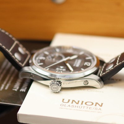 27118692d - UNION GLASHÜTTE Belisar Pilot Gangreserve ungetragene Armbanduhr Referenz ...