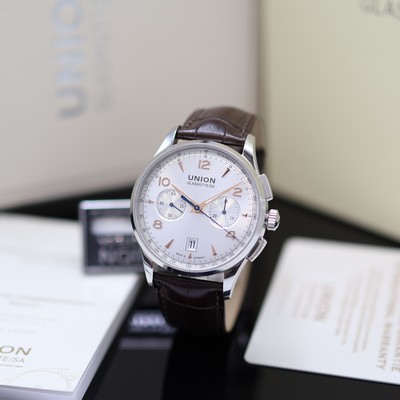 Image UNION GLASHÜTTE Noramis unworn wristwatch with chronograph reference D008.427.16.037.01, ...