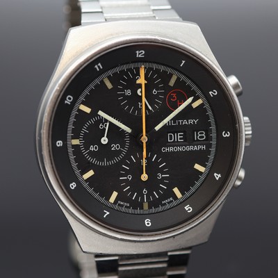 27118698b - PORSCHE DESIGN Military Chronograph der Bundeswehr in Stahl, Schweiz um 1980, Automatik, ...