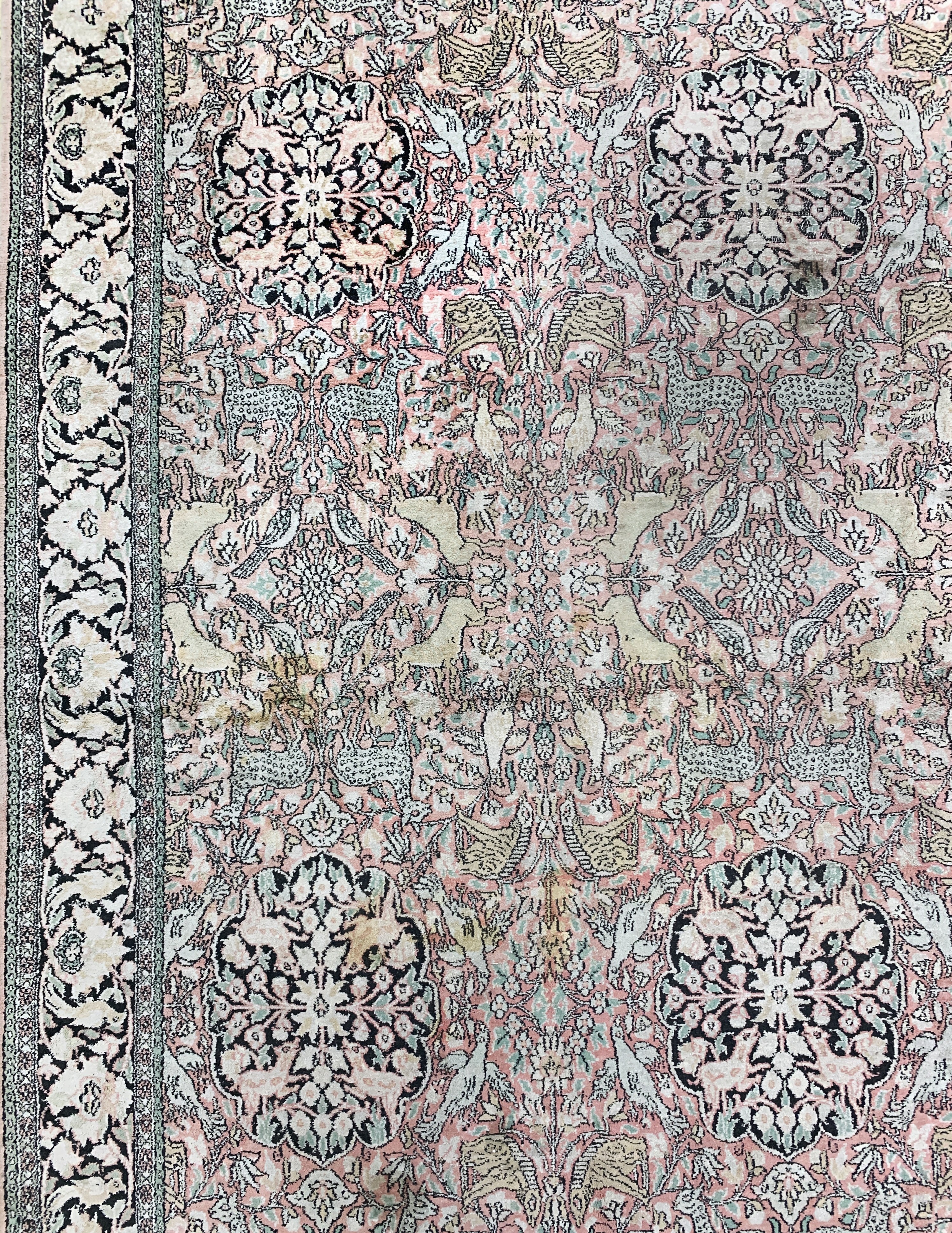 Detail d: Kaschmir, Indien, Ende 20.Jhd, merzerisierte Baumwolle, ca. 510 x 365 cm, Reinigungsbedürftig, EHZ: 2(verblasst)