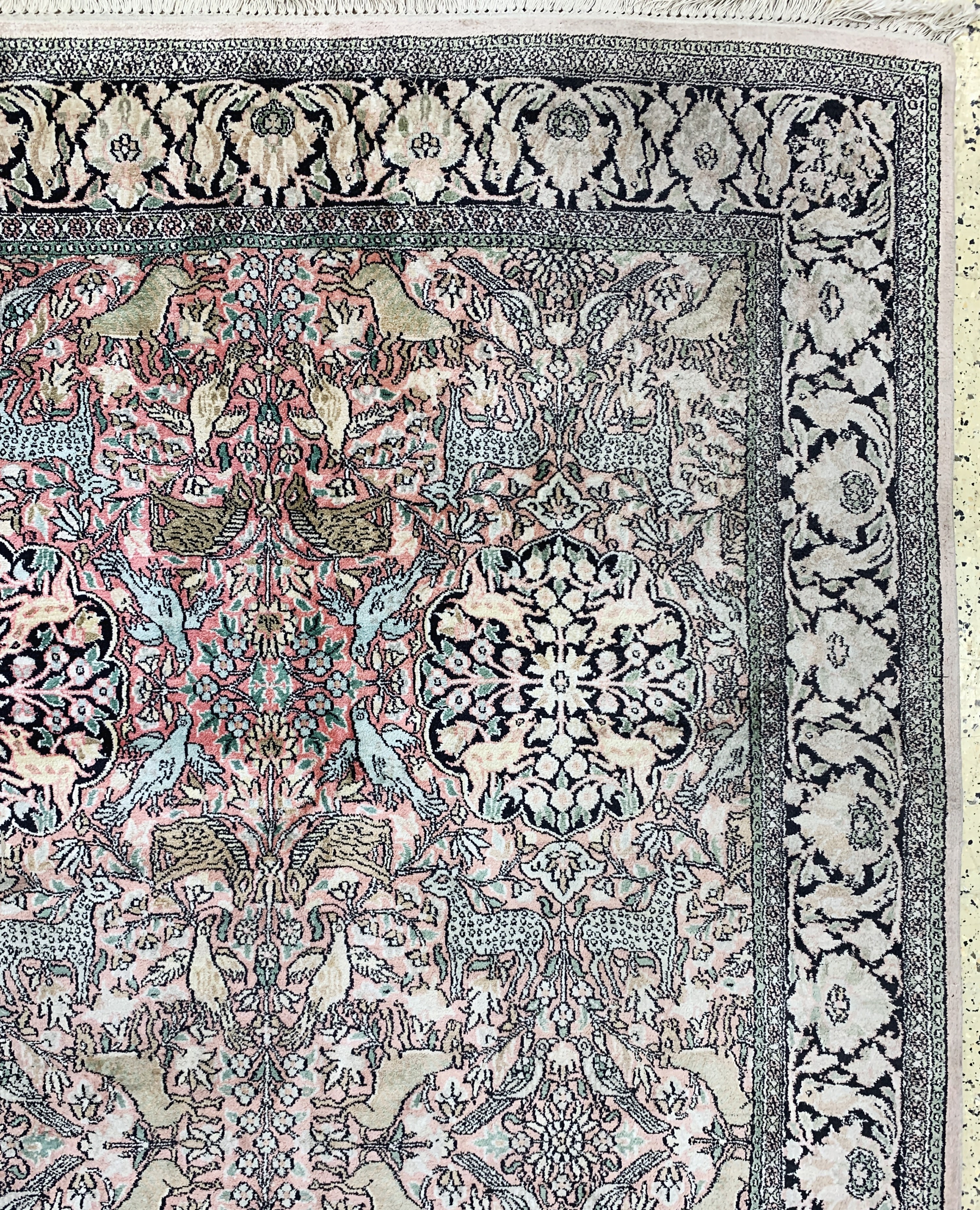 Detail i: Kaschmir, Indien, Ende 20.Jhd, merzerisierte Baumwolle, ca. 510 x 365 cm, Reinigungsbedürftig, EHZ: 2(verblasst)
