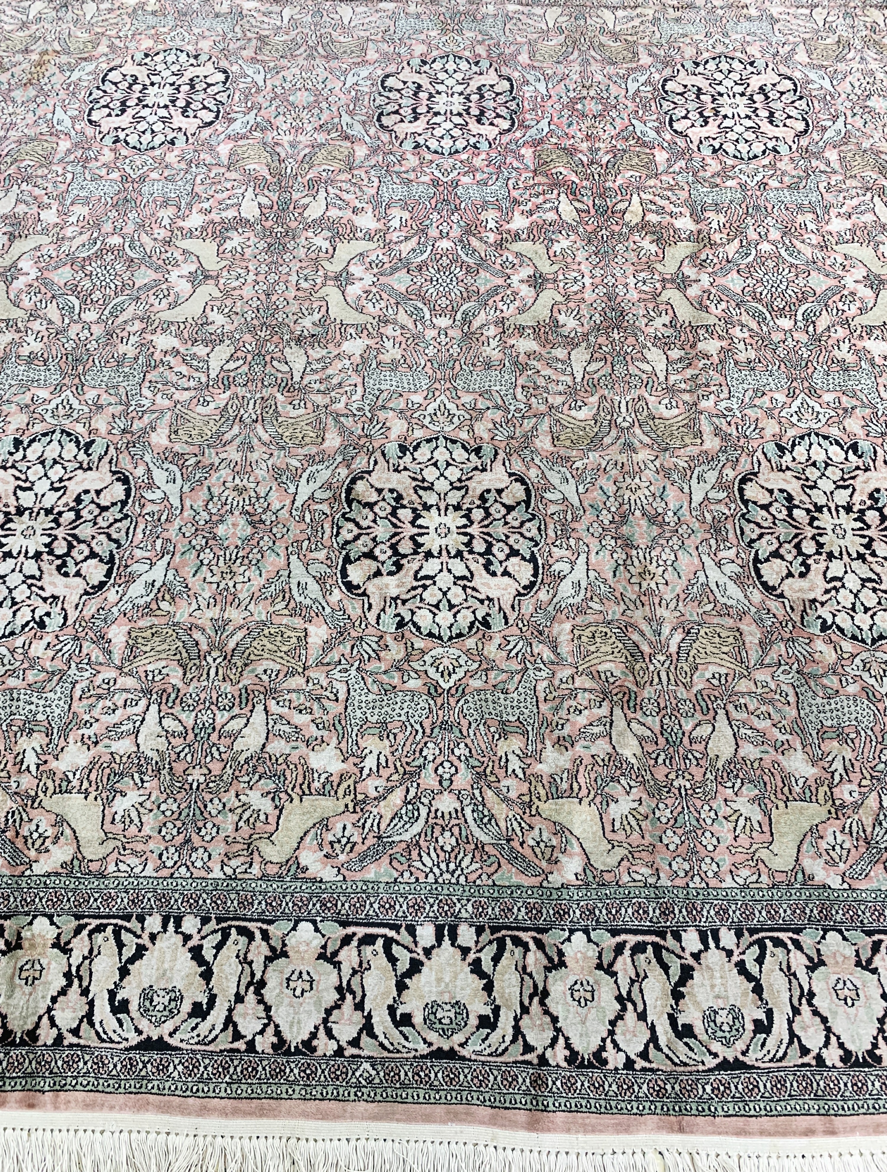 Detail k: Kaschmir, Indien, Ende 20.Jhd, merzerisierte Baumwolle, ca. 510 x 365 cm, Reinigungsbedürftig, EHZ: 2(verblasst)