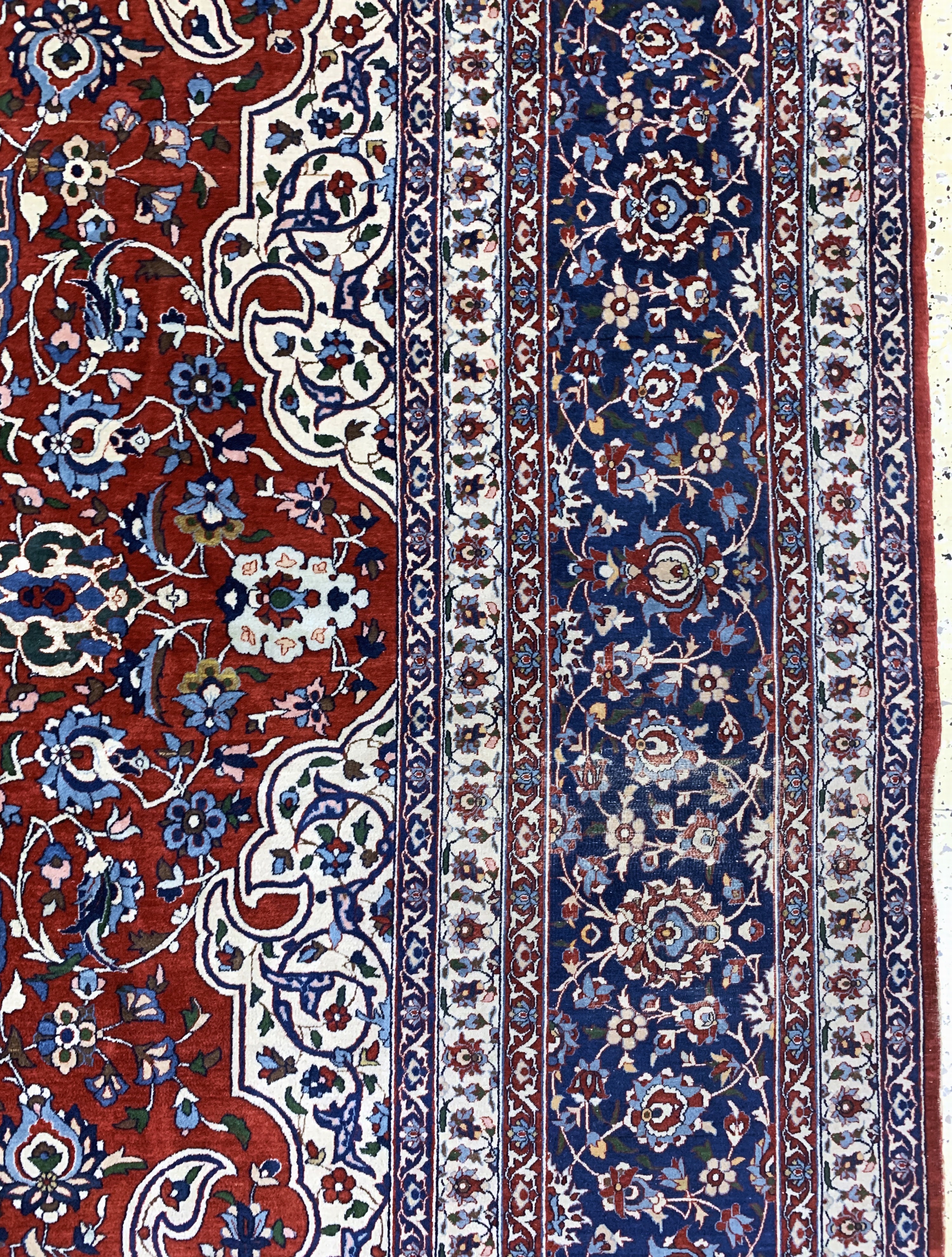 Detail f: Esfahan"Shooreshi"fein, Persien, Anfang 20.Jhd, Korkwolle auf Baumwolle, ca. 370 x 270cm, ca. 800.000 Kn/qm, EHZ: 2-3