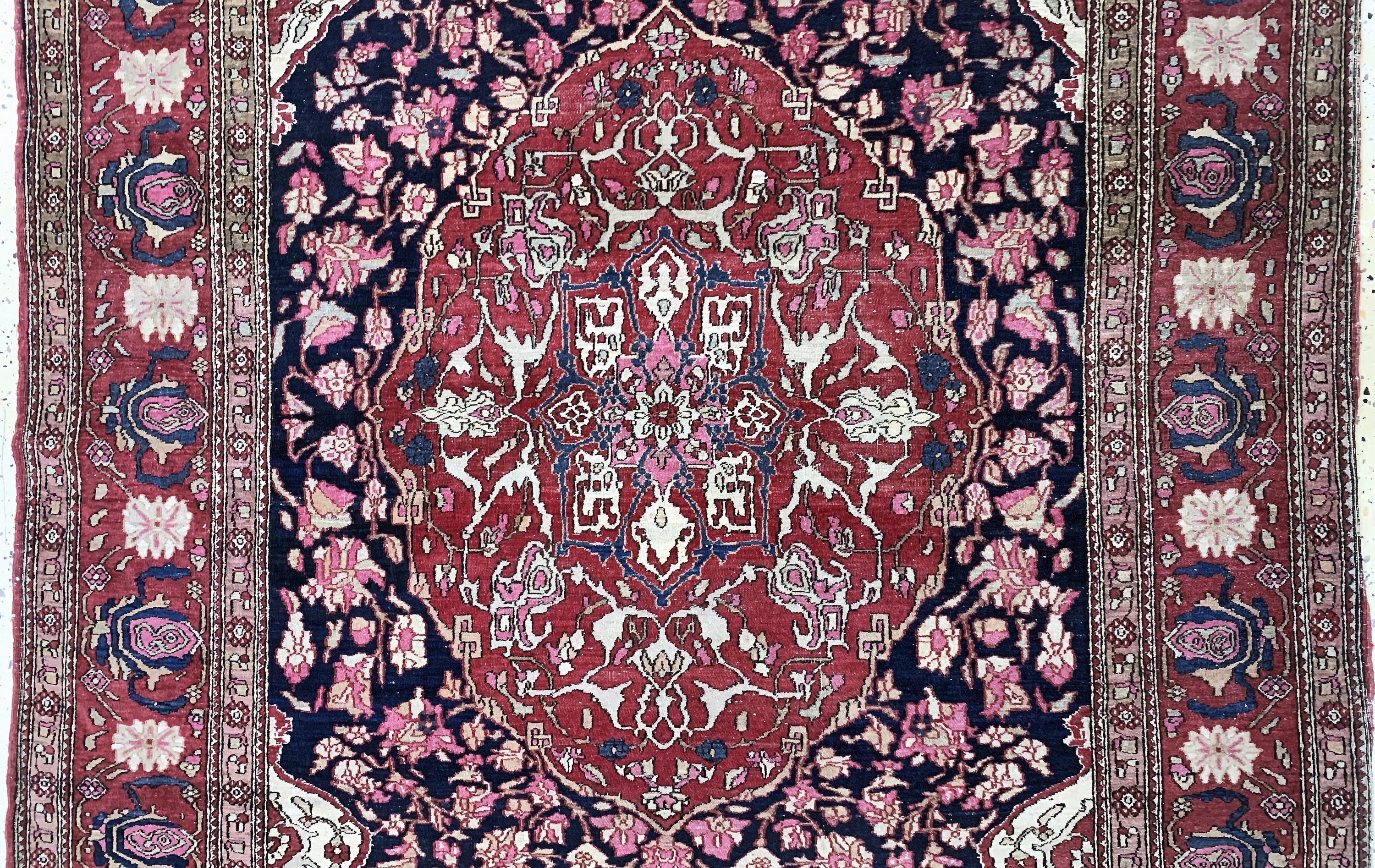Detail b: Esfahan antik, Persien, um 1900, Wolle auf Baumwolle, ca. 214 x 146 cm, EHZ: 3