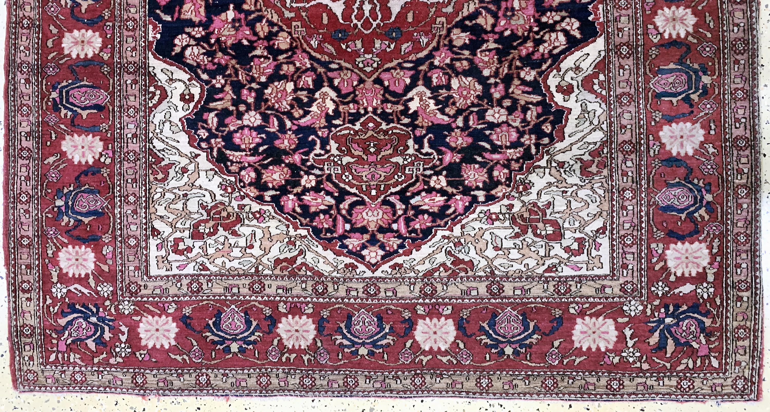 Detail c: Esfahan antik, Persien, um 1900, Wolle auf Baumwolle, ca. 214 x 146 cm, EHZ: 3
