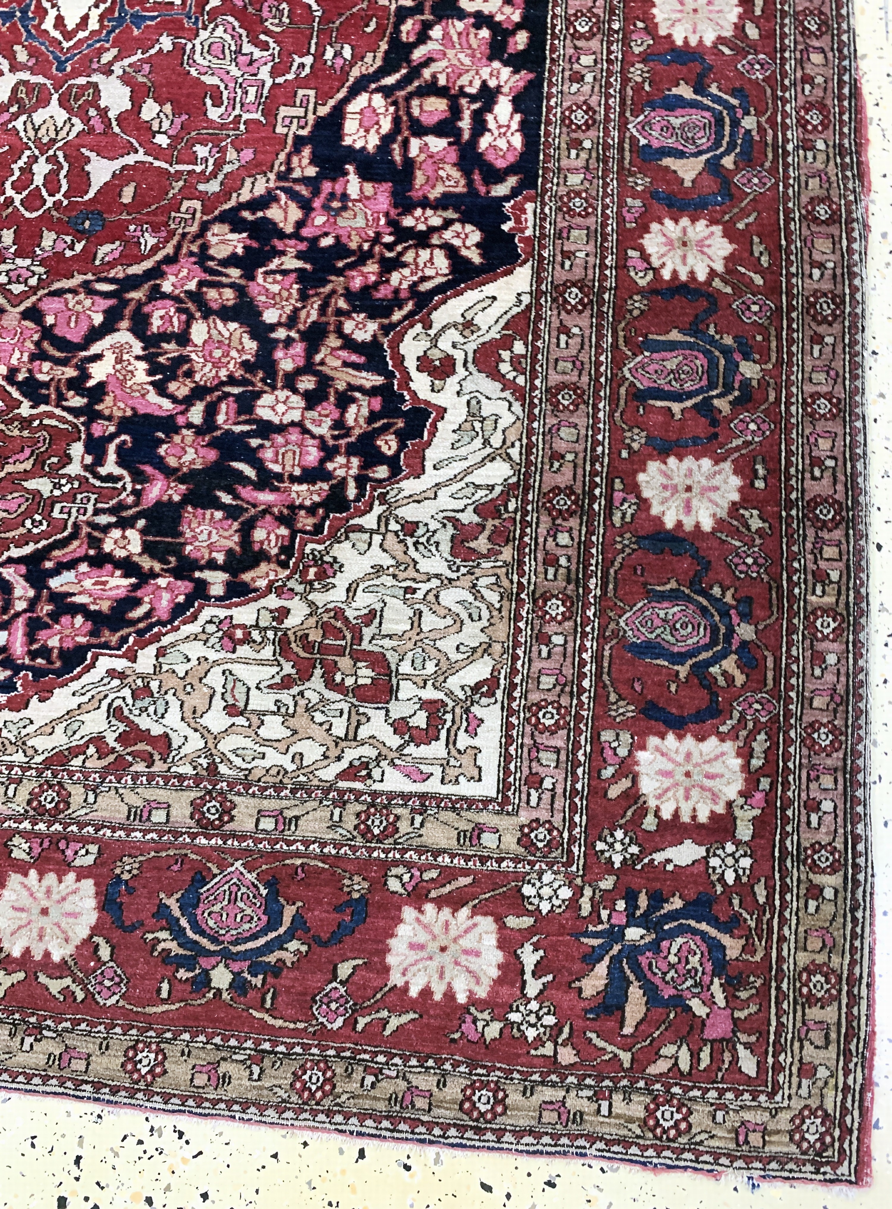 Detail d: Esfahan antik, Persien, um 1900, Wolle auf Baumwolle, ca. 214 x 146 cm, EHZ: 3