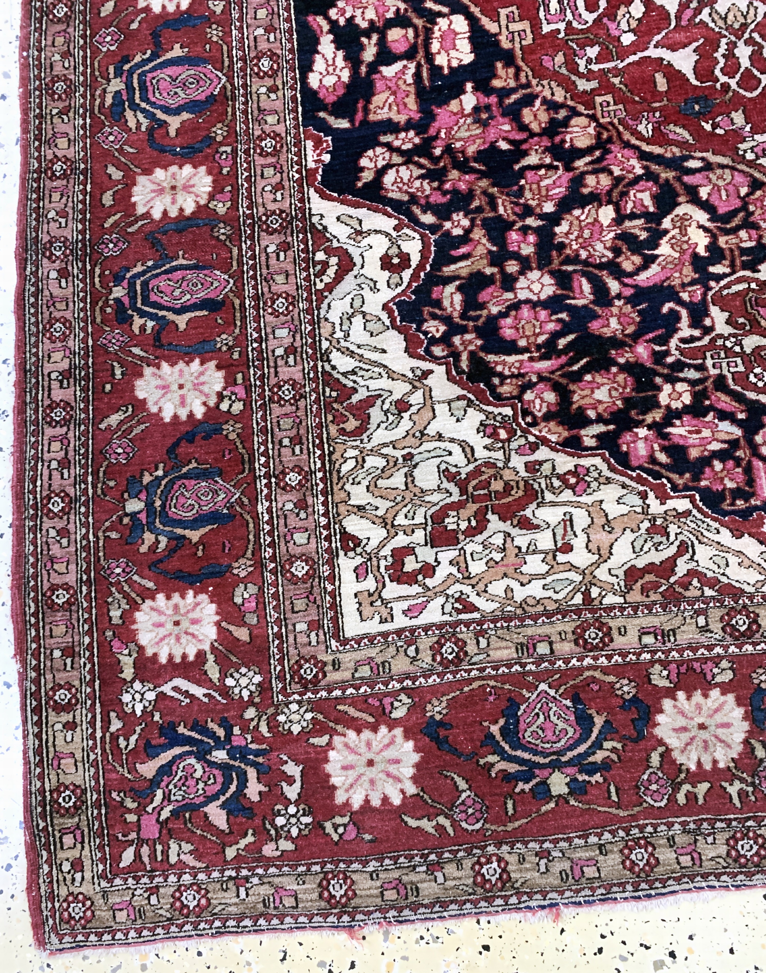 Detail e: Esfahan antik, Persien, um 1900, Wolle auf Baumwolle, ca. 214 x 146 cm, EHZ: 3