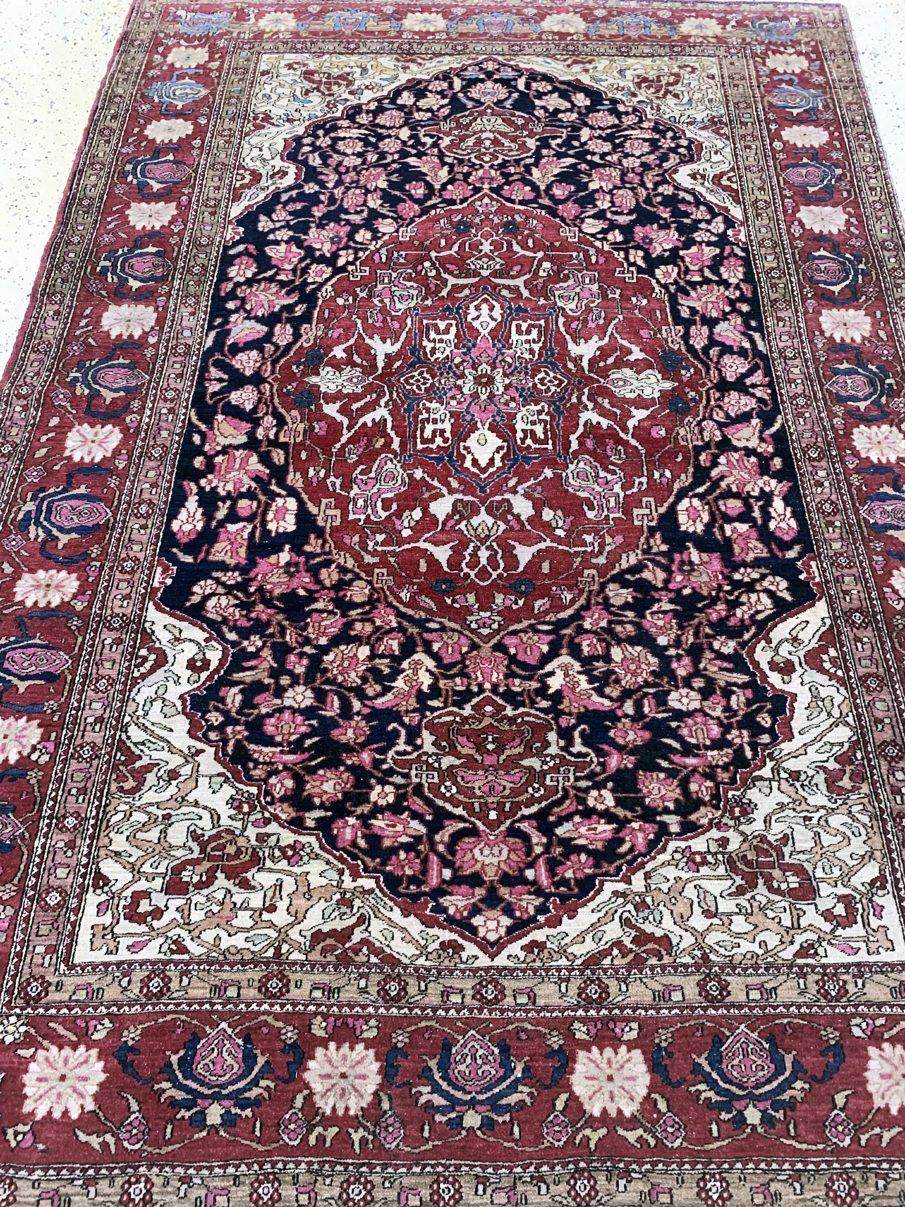 Detail f: Esfahan antik, Persien, um 1900, Wolle auf Baumwolle, ca. 214 x 146 cm, EHZ: 3