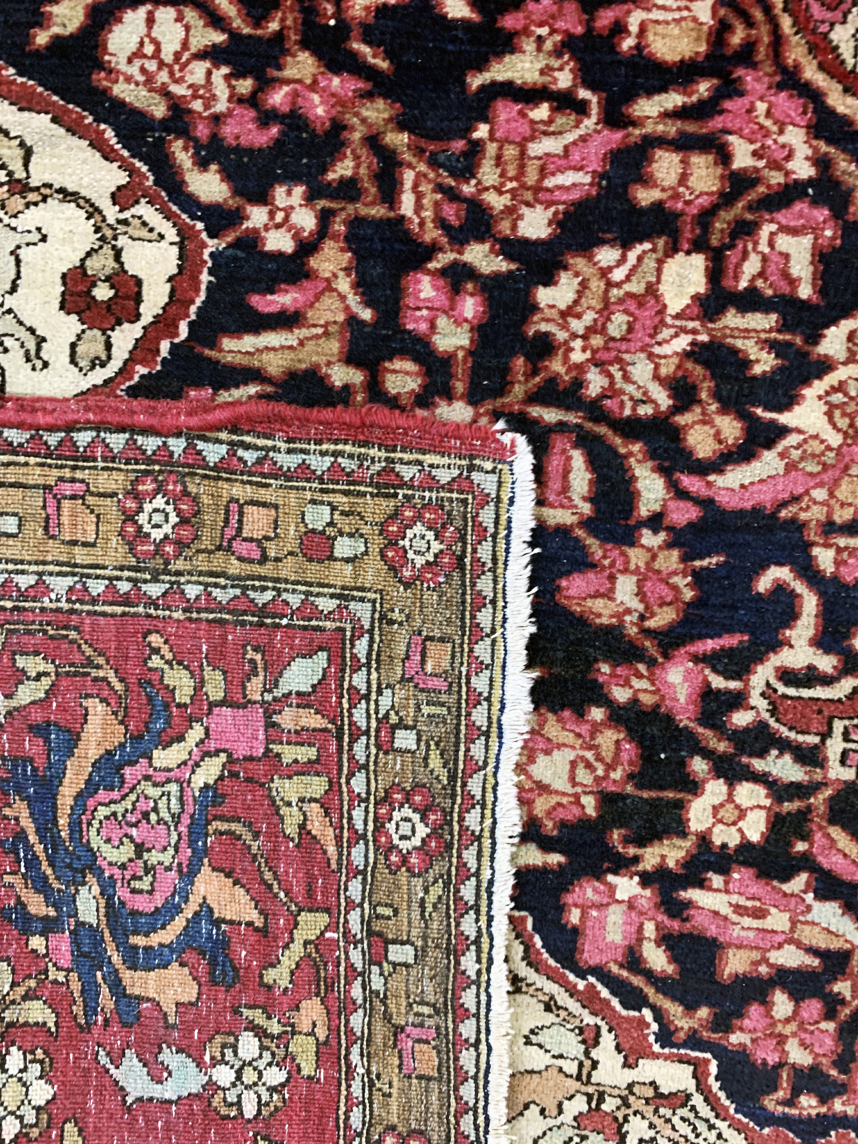 Detail g: Esfahan antik, Persien, um 1900, Wolle auf Baumwolle, ca. 214 x 146 cm, EHZ: 3