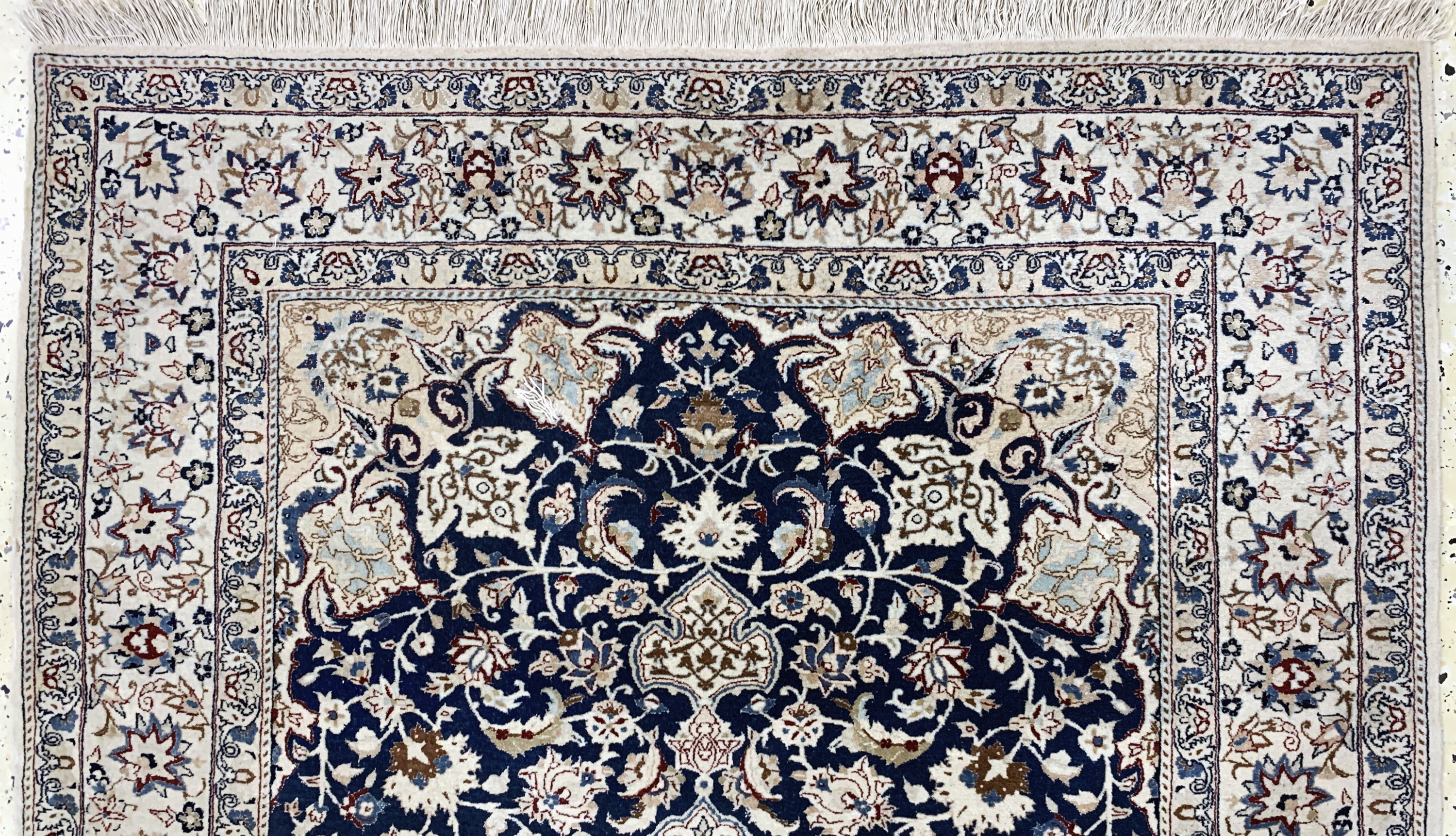 Detail a: Nain"Tudeschk"fein, Persien, Anfang 20.Jhd,Korkwolle mit Seide, ca. 160 x 113 cm, ca. 1,0Mio. Kn/qm, EHZ: 2