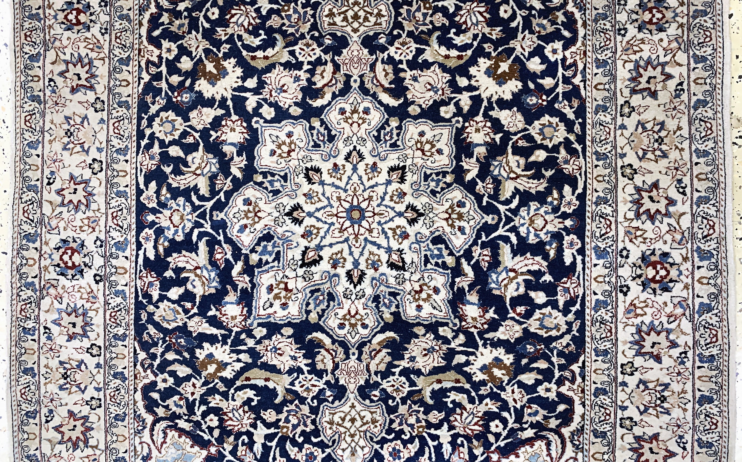Detail b: Nain"Tudeschk"fein, Persien, Anfang 20.Jhd,Korkwolle mit Seide, ca. 160 x 113 cm, ca. 1,0Mio. Kn/qm, EHZ: 2