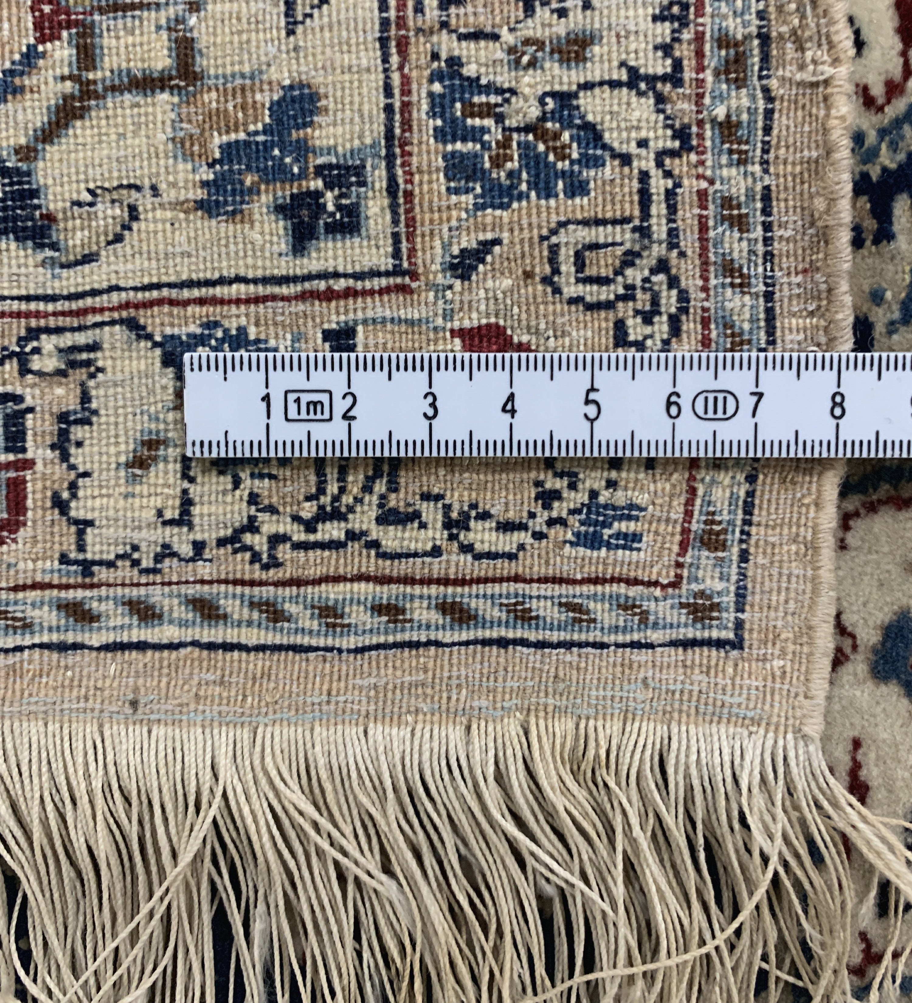 Detail e: Nain"Tudeschk"fein, Persien, Anfang 20.Jhd,Korkwolle mit Seide, ca. 160 x 113 cm, ca. 1,0Mio. Kn/qm, EHZ: 2