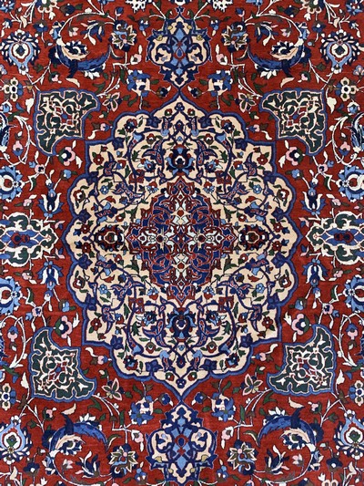 27118863e - Esfahan´Shooreshi´fein, Persien, Anfang 20.Jhd, Korkwolle auf Baumwolle, ca. 370 x ...