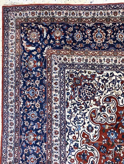 27118863h - Esfahan´Shooreshi´fein, Persien, Anfang 20.Jhd, Korkwolle auf Baumwolle, ca. 370 x ...