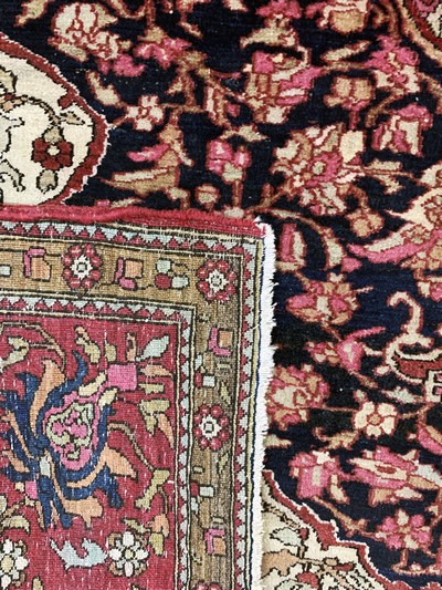 27118864g - Esfahan antik, Persien, um 1900, Wolle auf Baumwolle, ca. 214 x 146 cm, EHZ: 3 ...