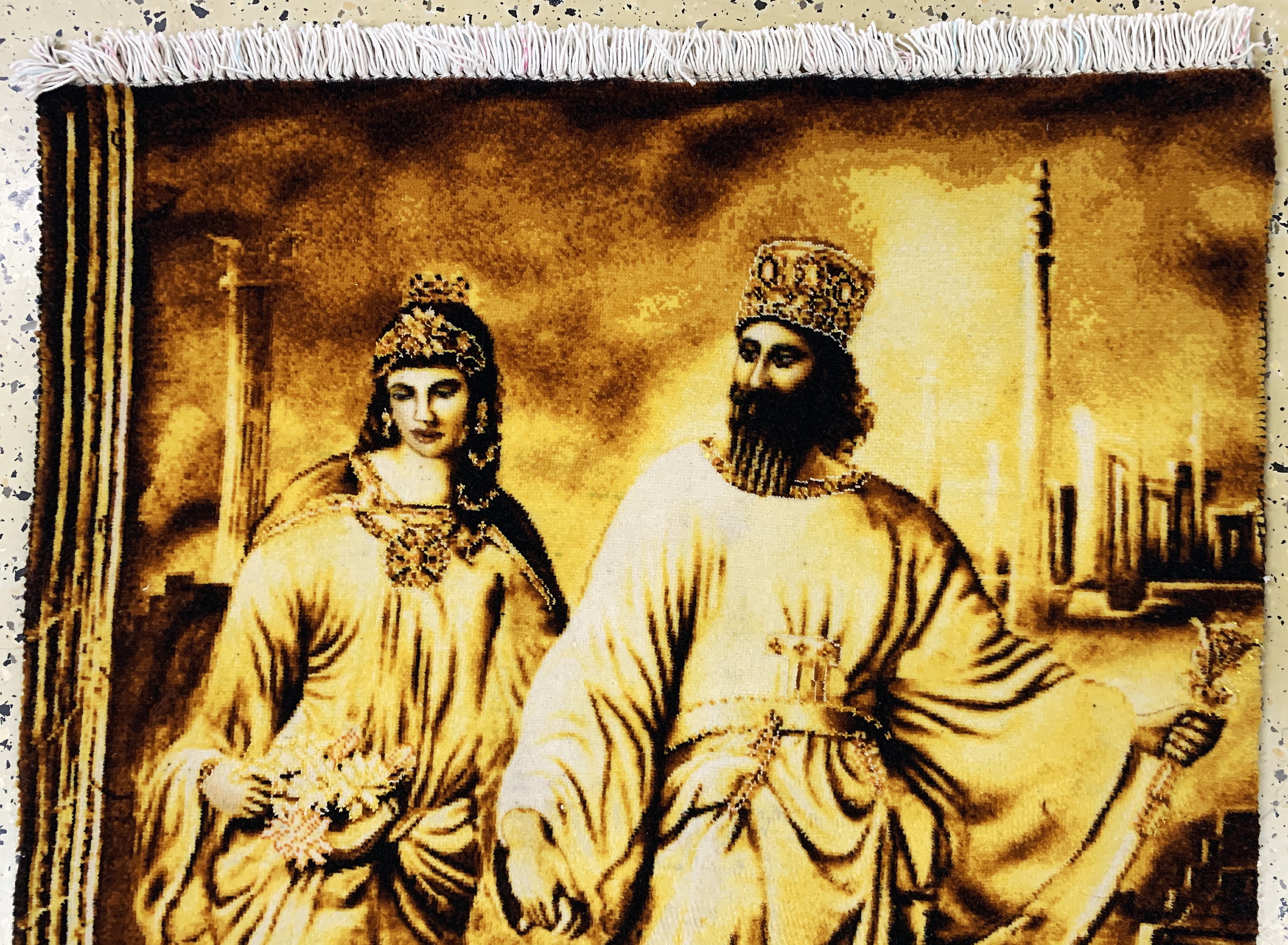 Detail a: Täbriz fein(50 Raj), Persien, Ende 20.Jhd, Korkwolle auf Baumwolle, ca. 107 x 73 cm, ca. 500.000 Kn/qm, EHZ:(nahezu neuwertig)