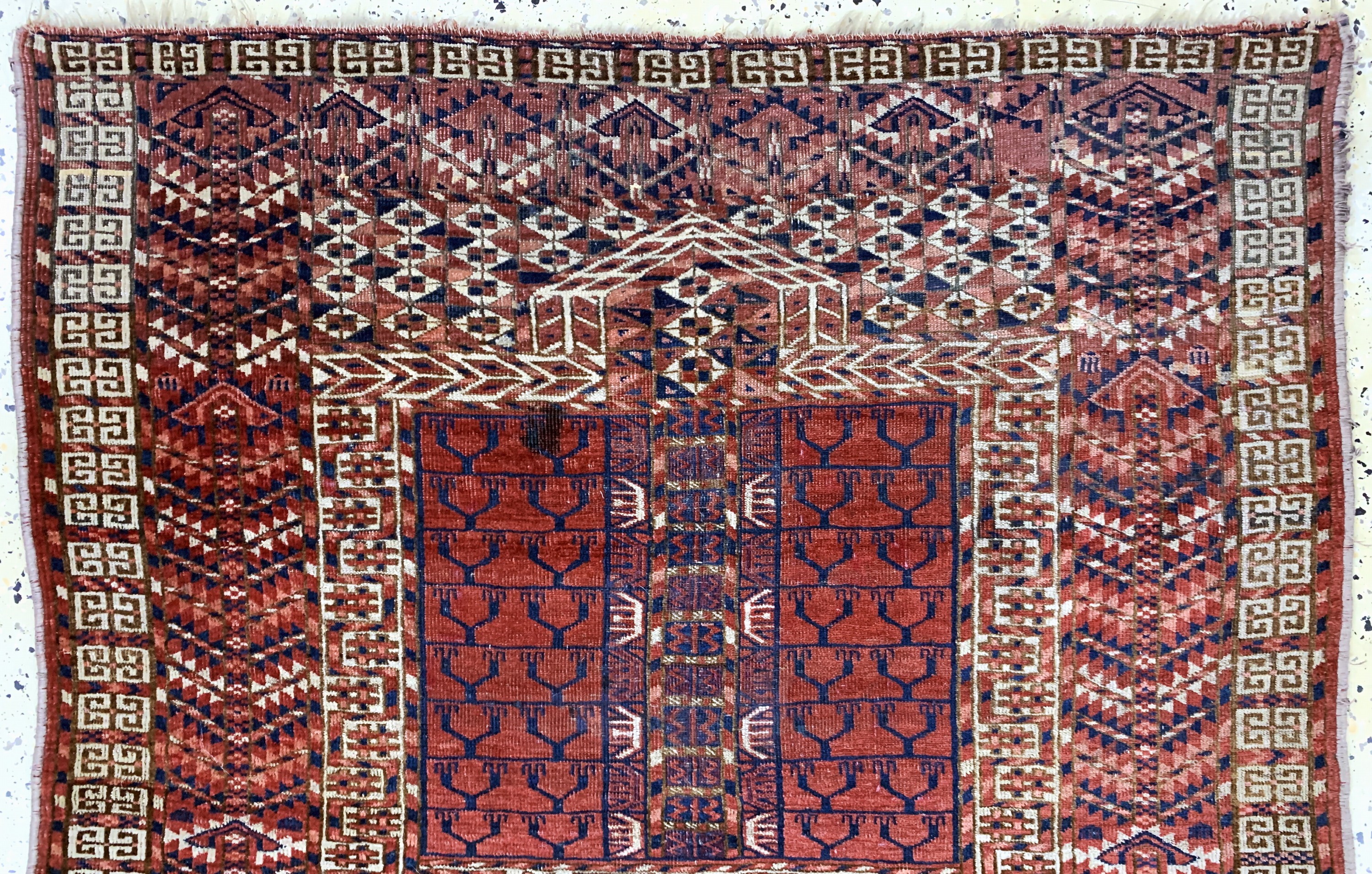 Detail a: Tekke Engsi antik, Turkmenistan, 19.Jhd, Wolle auf Wolle, ca. 143 x 110 cm, EHZ: 3