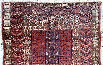 27118949a - Tekke Engsi antik, Turkmenistan, 19.Jhd, Wolle auf Wolle, ca. 143 x 110 cm, EHZ: 3 ...