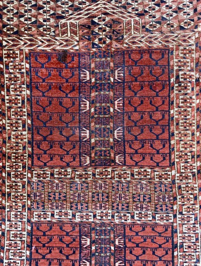 27118949c - Tekke Engsi antik, Turkmenistan, 19.Jhd, Wolle auf Wolle, ca. 143 x 110 cm, EHZ: 3 ...