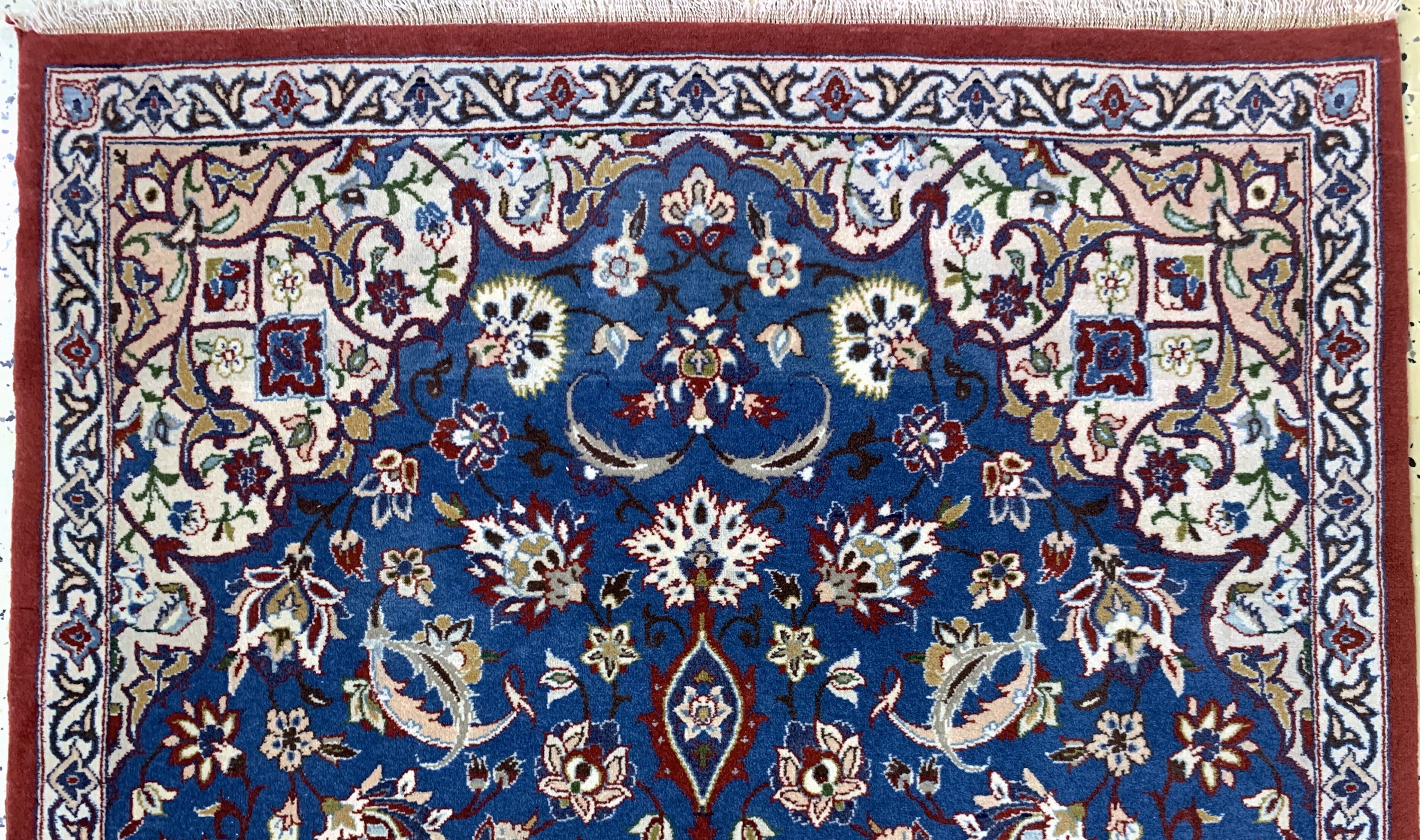 Detail a: Esfahan fein, Persien, Mitte 20.Jhd, Korkwolle mit und auf Seide, ca. 106 x 65 cm, ca. 1,0 Mio. Kn/qm, EHZ: 2