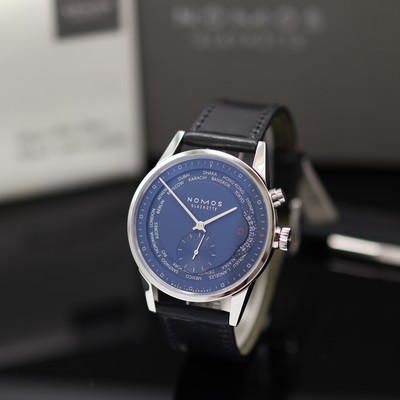 Image NOMOS unworn gents wristwatch Zürich world time reference 807, self winding, on both ...