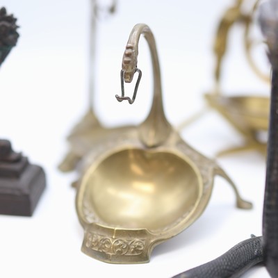 27119039b - Konvolut: 6 Taschenuhrständer, um 1850-1920, Metall-Arbeiten verschiedener Formen aus ...