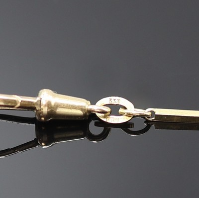 27119069b - Frackuhrkette in GG 333/000, um 1960, Stäbchenkette m. Karabiner u. Knebel, L. ca. 25 ...