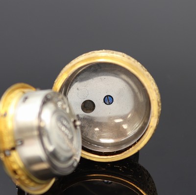 27119078c - J FAWCONER London Spindeltaschenuhr mit 1/4 Stunden-Repetition in GG 750/000, England um ...