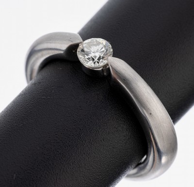 Image 14 kt gold brilliant-ring , WG 585/000, partly finished, high quality workmanship, ...