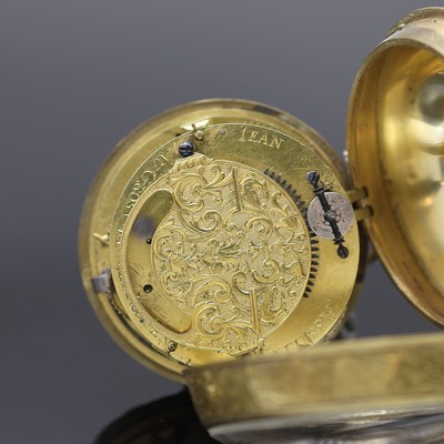 27119081d - JEAN ASSELIN, Rouen frühe einzeigrige Spindeltaschenuhr, Frankreich um 1690, ...