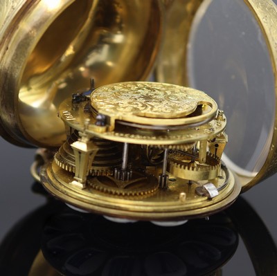 27119081e - JEAN ASSELIN, Rouen frühe einzeigrige Spindeltaschenuhr, Frankreich um 1690, ...