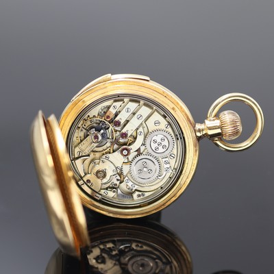 27119082f - Savonette mit Minutenrepetition in GG 750/000, Schweiz um 1890, glattes 3-Deckel ...