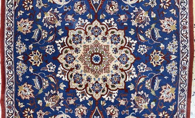 27119086b - Esfahan fein, Persien, Mitte 20.Jhd, Korkwolle mit und auf Seide, ca. 106 x 65 cm, ca. ...
