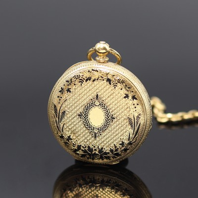 27119088a - Damentaschenuhr in GG 750/000 Staubdeckel graviert ´Bertha von Sarntheim´, Schweiz um ...