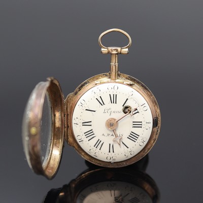 27119091b - L´Epine á Paris Taschenuhr mit Email-Portrait in RG 14k, Frankreich um 1770, grav. ...