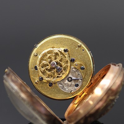 27119091d - L´Epine á Paris Taschenuhr mit Email-Portrait in RG 14k, Frankreich um 1770, grav. ...