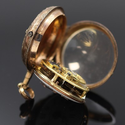 27119091e - L´Epine á Paris Taschenuhr mit Email-Portrait in RG 14k, Frankreich um 1770, grav. ...