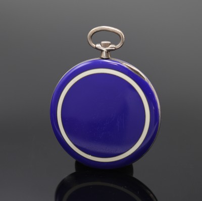 27119093a - JUVENIA offene Email-Taschenuhr in Sterlingsilber, Schweiz um 1920, glattes Geh., ...