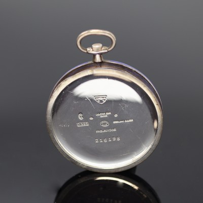 27119093c - JUVENIA offene Email-Taschenuhr in Sterlingsilber, Schweiz um 1920, glattes Geh., ...