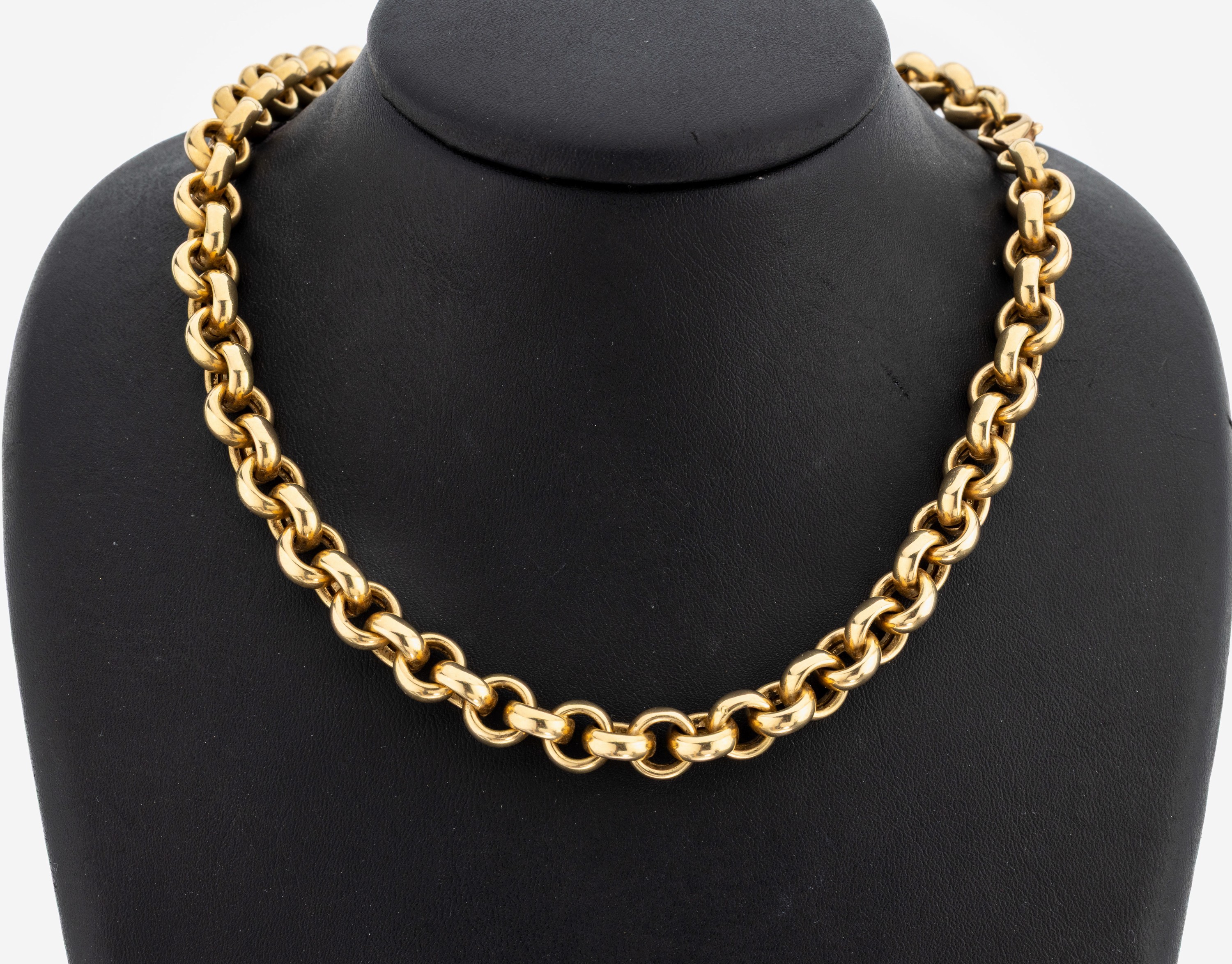 Image 27119105 - 14 kt Gold Collier, GG 585/000, L. ca. 45.5cm, Karabinerschließe, ca. 56.3 g