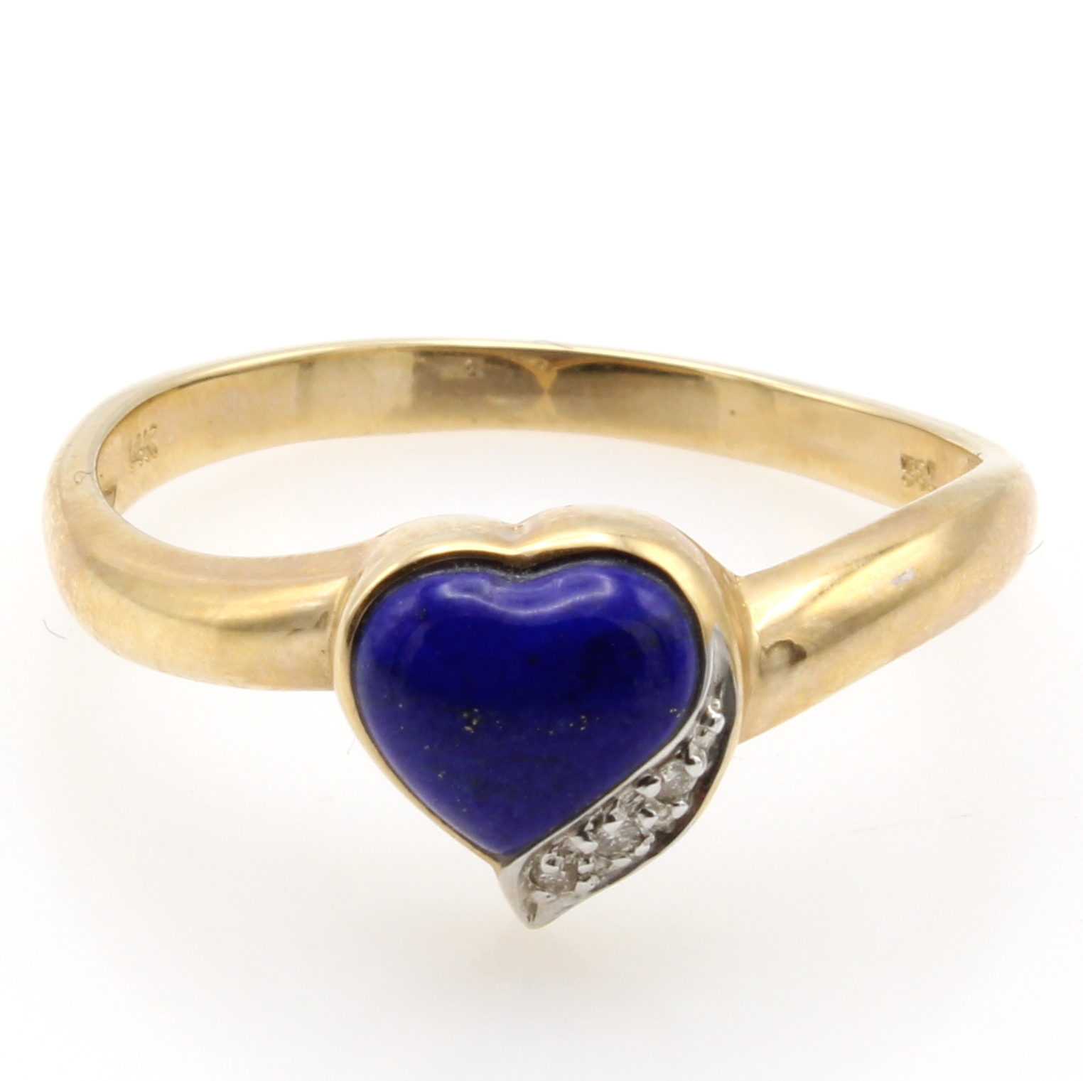 Image 27119147 - Ring mit Lapislazuli und Brillanten in Herz- form, GG 585/000, Brill. zus. ca. 0.01 ct ...