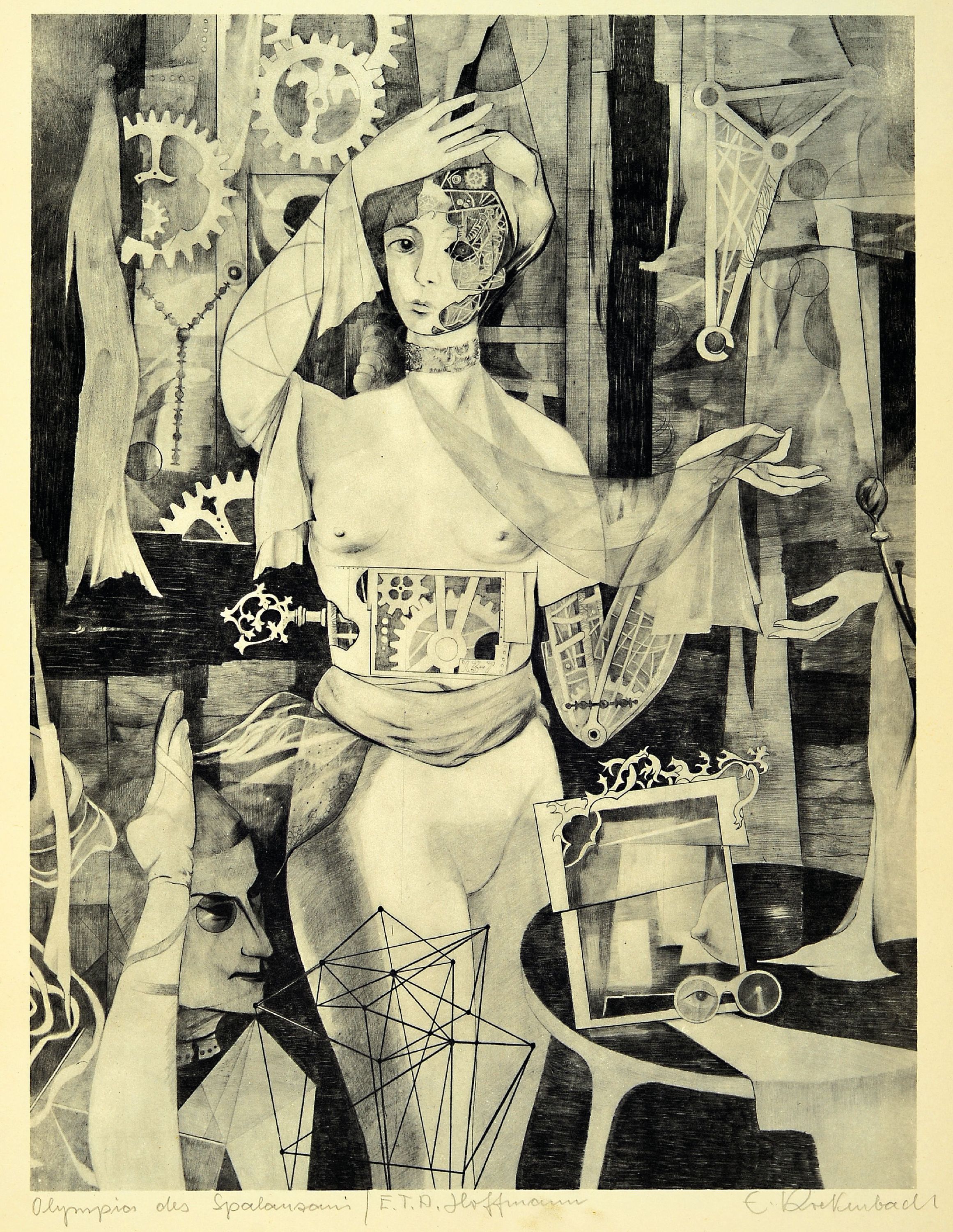 Detail c: Erich Rockenbach, 1911-1984, Mappe mit 20 Drucken versch. Grafiken, erschienen anlässlich Rockenbachs 60tem Geburtstag, teils handsigniert, teils ...